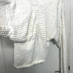 Unique, handmade, snow white, sexy sweater